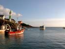 The mouth of the harbour of Doëlan and its pink house