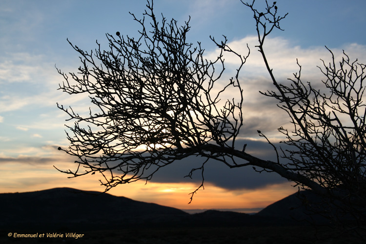 Coucher de soleil à Calern.