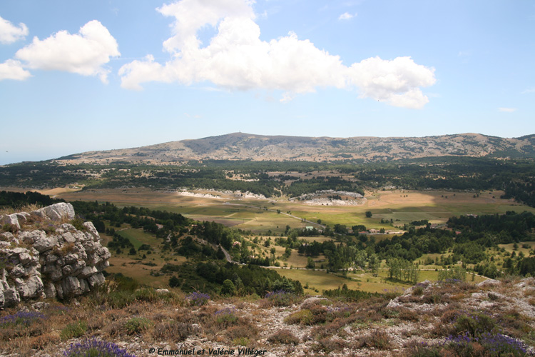 From Calern, view towards Caussols below and the Haut Montet.