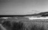 On arrive sur la plage de Sandwood bay, dans les dunes