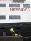 The ferry arrives in Harris.
