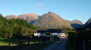 View from the Bed and Breakfast of An Darag and river Coe runs through it