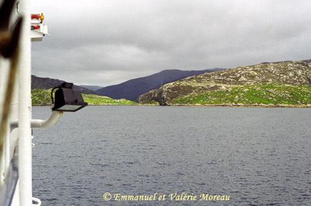 First sights of the lunar landscape of Harris from the ferry