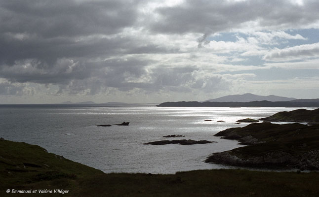 View from Lag na Laire towards East Loch Tarbert, wreck of the 'Golf Star'
