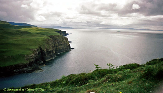 High cliffs on the west coast of Skye, a short climb above Lorghill, a deserted village near Ramasaig, the highest point of these cliffs is the Hoe