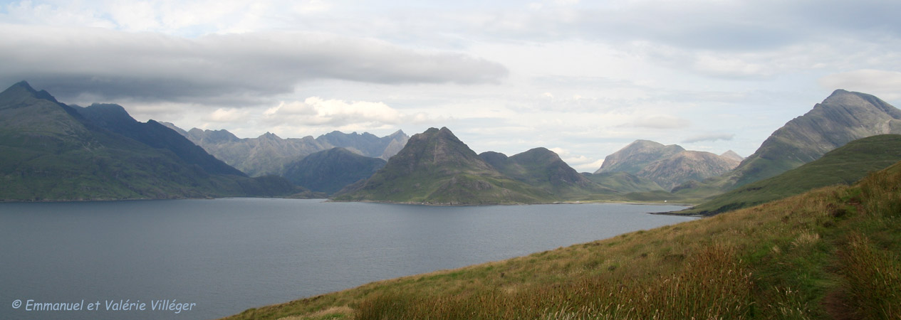 Chemin d'Elgol à Camasunary, panorama.