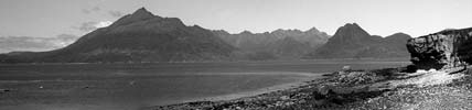 Panoramic view towards the Cuillins from Elgol