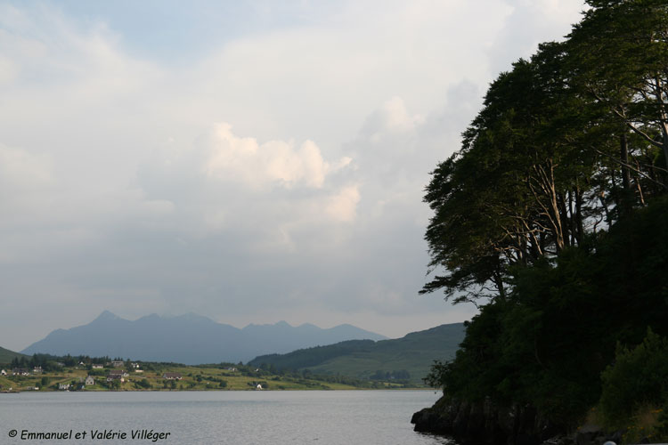 Les Cuillins vue du bout du port, Portree