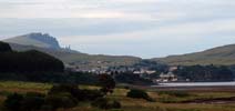 Arriving in Portree, general view with the Old Man of Storr above